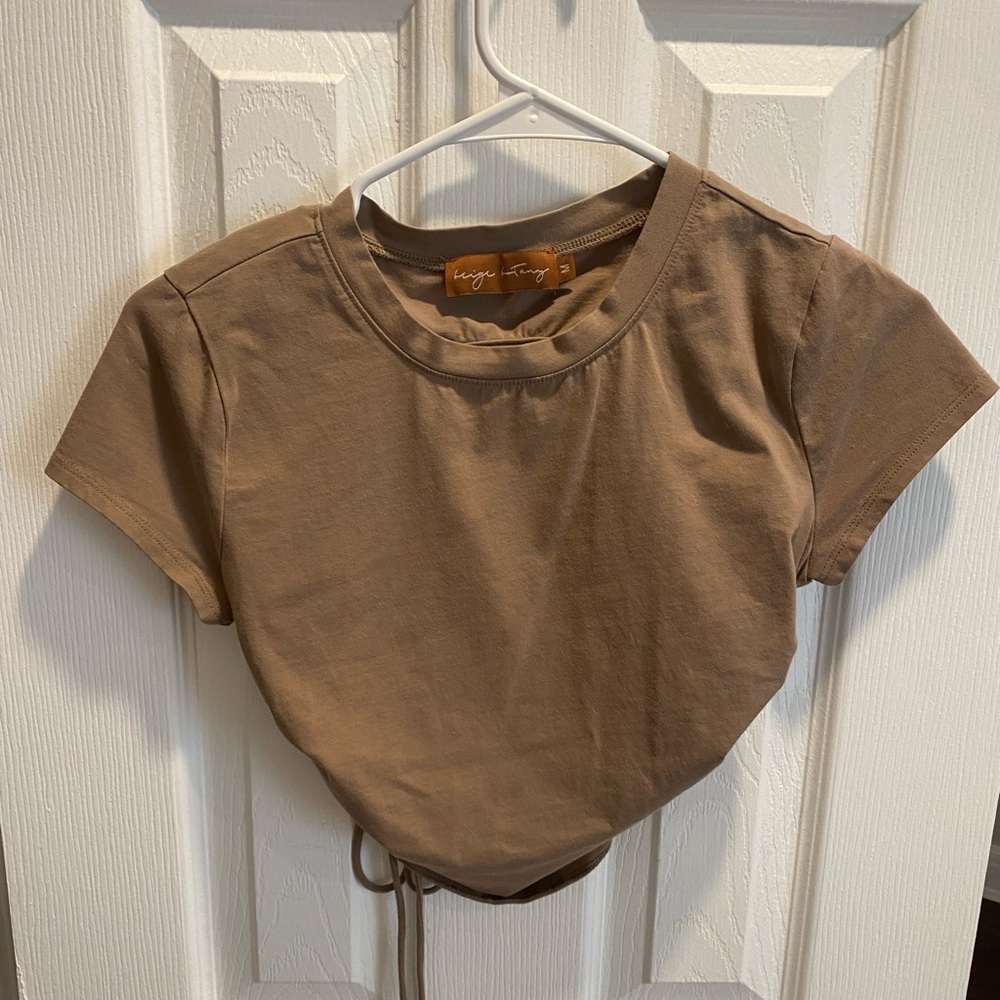 Boutique brown open back top